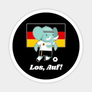 ⚽ German Flag, Cute Elephant, "Los, Auf!" Germany Football Magnet